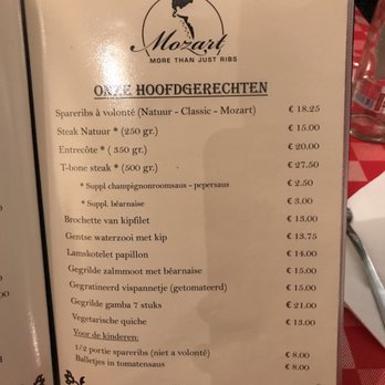 Mozart - Menu - Barbeque Near Me - Aalst, VOV Mozart - Menu - Barbeque Near Me - Aalst, VOV