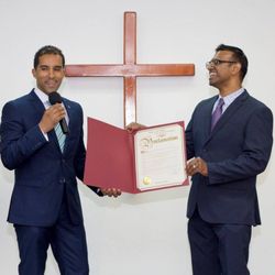 Generations Church - Receiving a proclamation from Mount Vernon's Mayor Richard Thomas.