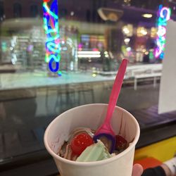 Aspen Leaf Yogurt Rocky Mountain Chocolate Factory - I made yogurt spumoni!  (My favorite flavor of ice cream!)
