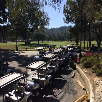 Brookside Golf Club - Golf carts and view of the golf course - Golf Near Me - Pasadena, California