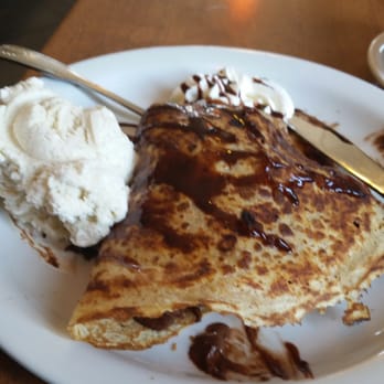 Crepevine Restaurants - Alba: crepe with strawberries and banana and nutella. Topped off with some whip cream and ice cream. - New American Near Me - Berkeley, California