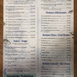 Puerto De La Libertad - Menu
