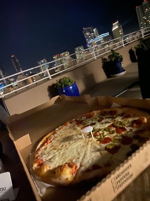 Photo of Tony's Pizza - San Diego, CA, US. Pizza on the rooftop