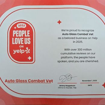 Combat Glass - Highest-rated Auto glass replacement company 2025 on Yelp. - Windshield Installation & Repair Near Me - Elk Grove, California Combat Glass - Highest-rated Auto glass replacement company 2025 on Yelp. - Windshield Installation & Repair Near Me - Elk Grove, California