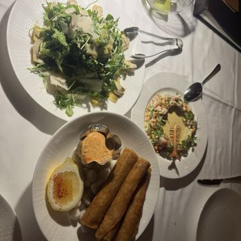 Pisces - Crab cigar, lemon artichoke salad, bass ceviche - Mediterranean Near Me - Las Vegas, Nevada