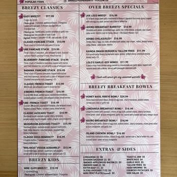Breezy - Menu - Breakfast & Brunch Near Me - San Juan Capistrano, California Breezy - Menu - Breakfast & Brunch Near Me - San Juan Capistrano, California