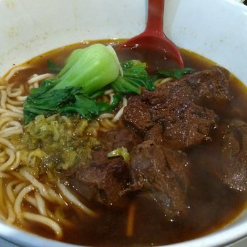 Little Dumpling - Close up of spicy beef noodle soup - Taiwanese Near Me - Little Neck, New York