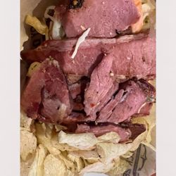 Buxy's Salty Dog Saloon - Corned beef tough and chewy "Primanti corned beef" on sour dough