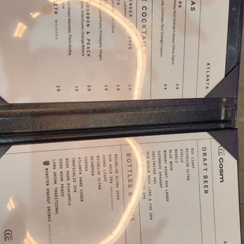 Cosm Atlanta - Drink menu - Venues & Event Spaces Near Me - Atlanta, Georgia