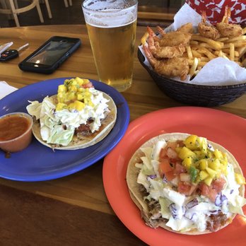 Coconut's Fish Cafe - Kamaole - Kalua Pork Tacos (GF) and Coconut Shrimp - Seafood Near Me - Kihei, Hawaii