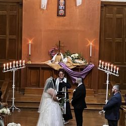 First Congregational Church of Riverside Weddings - Our senior pastor conducting a beautiful Scottish-Mexican wedding between these two lovely individuals!