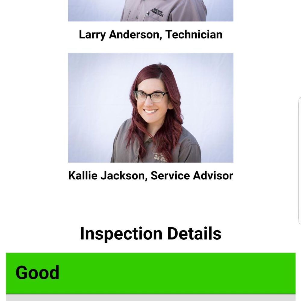 Motoring Specialists - Screenshots of vehicle inspection results - Auto Repair Near Me - Vacaville, California Motoring Specialists - Screenshots of vehicle inspection results - Auto Repair Near Me - Vacaville, California