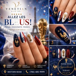 Venetian Nail Spa - Midtown Miami - Allez Les Bleus! World Cup spirit meets luxury nail art at Venetian Nail Spa Midtown Miami. (786) 485-9999