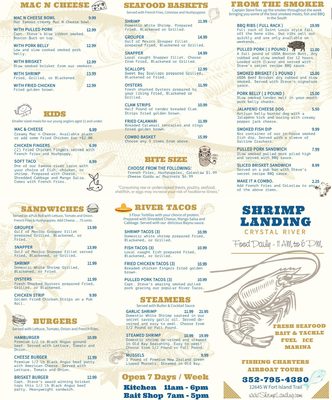 Menu photo 3 Shrimp Landing Crystal River, FL Menu photo 3 Shrimp Landing Crystal River, FL