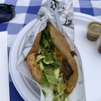 The Fry Bread House - Ground beef taco (how it's brought out) - American Near Me - Phoenix, Arizona The Fry Bread House - Ground beef taco (how it's brought out) - American Near Me - Phoenix, Arizona