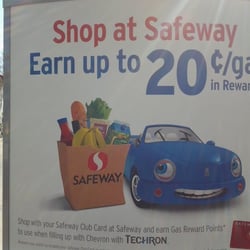 Chevron - Safeway gas rewards poster at Chevron.