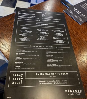 Menu photo 1 Sidecar Slider Bar Bloomfield Township, MI