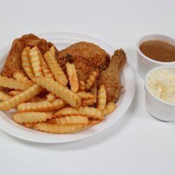 4pcs with fries, gravy and salad
