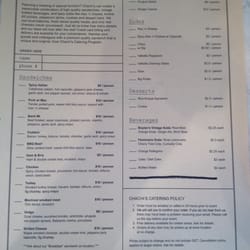 Chachi's - Menu