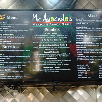 Mr Avocado’s Mexican Asada Grill - Menu - Mexican Near Me - Bakersfield, California Mr Avocado’s Mexican Asada Grill - Menu - Mexican Near Me - Bakersfield, California