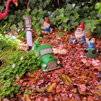 Patterson's Pub - garden gnomes and a car - American Near Me - Mendocino, California Patterson's Pub - garden gnomes and a car - American Near Me - Mendocino, California