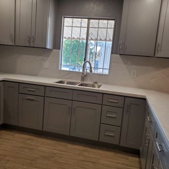 Justice Renovations - New kitchen sink, faucet, cabinets, countertop, & backsplash by Justice Renovations - General Contractors Near Me Justice Renovations - New kitchen sink, faucet, cabinets, countertop, & backsplash by Justice Renovations - General Contractors Near Me