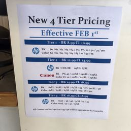 Prices for ink refills