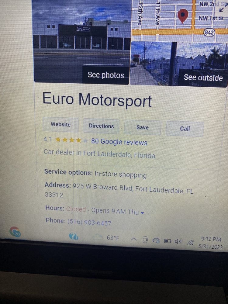 EURO MOTORSPORT 11 Reviews 925 W Broward Blvd, Fort Lauderdale