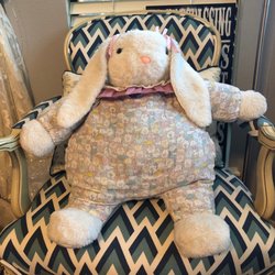 Ann's Tailor & Dry Cleaning - 27 year old stuffed rabbit that has been recovered 2-3 times.