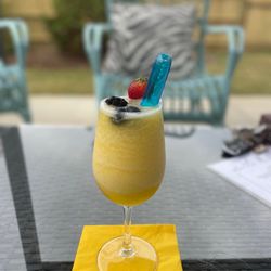 La’Vino Wine Bar - The Sunshine Lemon Slush with a shot of Riesling
