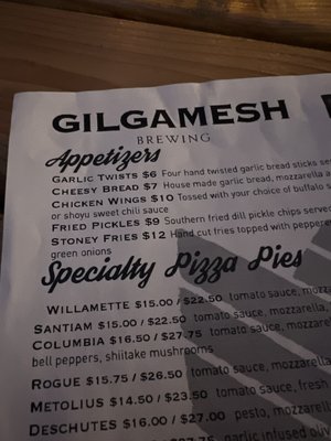 Menu photo 2 Gilgamesh Brewing - Independence Independence, OR