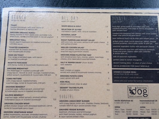 Menu photo 7 Drovers Dog Amsterdam, NH