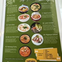 Soup. Salad and Curry Menu
