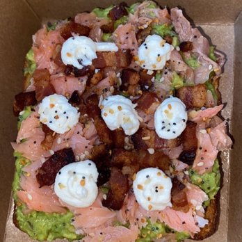 Armor Coffee - Avocado bomb toast with salmon and bacon added ‼ - Coffee & Tea Near Me - Allen, Texas Armor Coffee - Avocado bomb toast with salmon and bacon added ‼ - Coffee & Tea Near Me - Allen, Texas