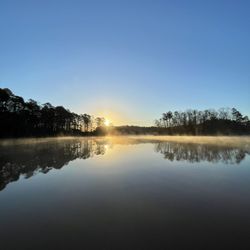 Indian Springs State Park - Sunrise on lake with fog