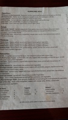 Menu photo 6 Hurricane Hole Restaurant Grand Isle, LA