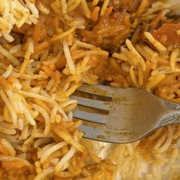 Butter chicken and rice (couldn't wait to take a photo)