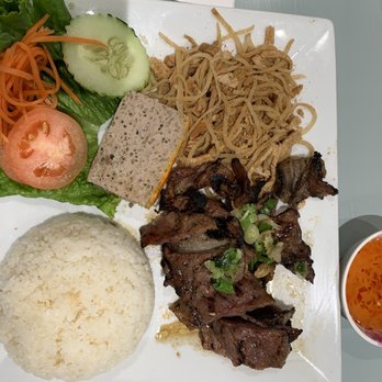 Pho Saigon 75 - C75 - Combo Special Grilled Pork, Egg Quiche Bean Curd, Shredded Pork with Broken Rice - Vietnamese Near Me - Fairfax, Virginia Pho Saigon 75 - C75 - Combo Special Grilled Pork, Egg Quiche Bean Curd, Shredded Pork with Broken Rice - Vietnamese Near Me - Fairfax, Virginia