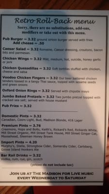 Menu photo 3 Madison Avenue Pub & Restaurant Toronto, ON Menu photo 3 Madison Avenue Pub & Restaurant Toronto, ON