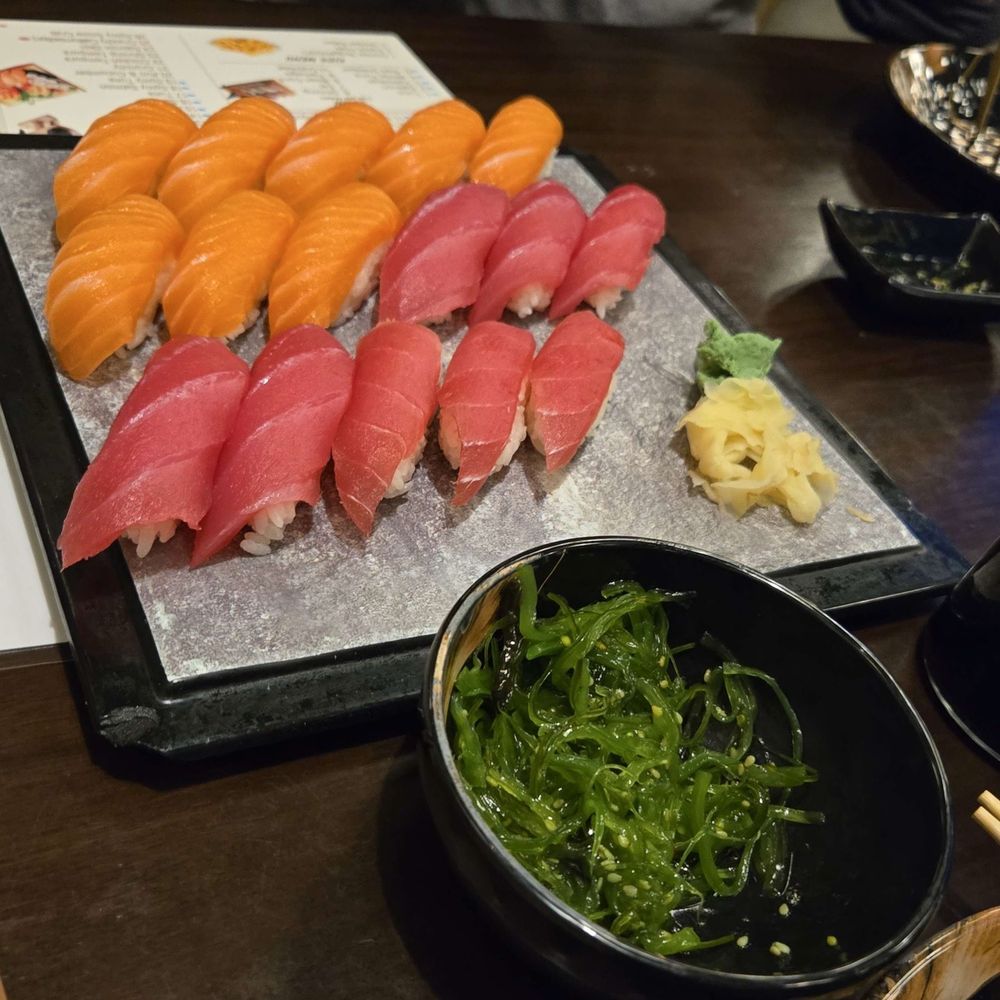 Sushi Kingdom - Salmon and tuna nigiri, Seaweed Salad - Sushi Bars Near Me - Glen Allen, Virginia Sushi Kingdom - Salmon and tuna nigiri, Seaweed Salad - Sushi Bars Near Me - Glen Allen, Virginia