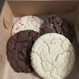 Top left: Birthday Cake Top right: chocolate hazelnut Bottom left: chocolate chocolate chip Bottom right: traditional sugar