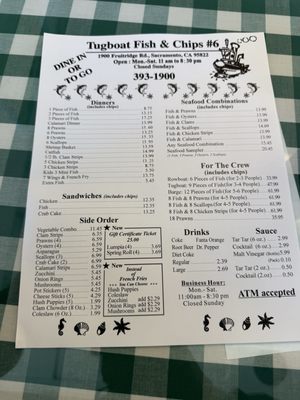 Menu photo 5 Tugboat Fish and Chips 6 Sacramento, CA Menu photo 5 Tugboat Fish and Chips 6 Sacramento, CA