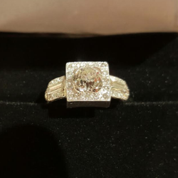 R & L Jewelers - Handmade Platinum Art Deco engagement ring  with antique diamonds