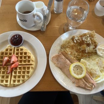 Finns - Scandinavian breakfast, subbed toast with Norwegian waffle. All excellent - American Near Me - Salt Lake City, Utah