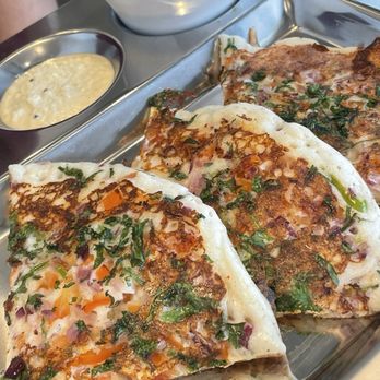 7-Spices Indian Restaurant & Tap House - Custom Uthappam with onion, chile, and tomato - Halal Near Me - Sparks, Nevada 7-Spices Indian Restaurant & Tap House - Custom Uthappam with onion, chile, and tomato - Halal Near Me - Sparks, Nevada