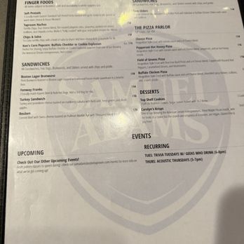 Samuel Adams Tap Room - Menu picture - Beer Bar Near Me - Boston, Massachusetts
