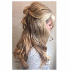 Casey Rae - Wedding trial hair. Highlights and Hotheads Extensions. For more follow me on Instagram @Hairby_Caseyrae