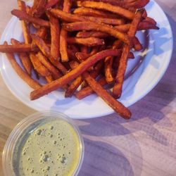 Redlight Lounge - Side of sweet potato fries and cilantro aioli (which was delicious)