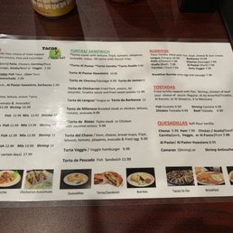 Main menu--delicious options for everyone!