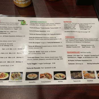 Tacos y Ceviches - Main menu--delicious options for everyone! - Mexican Near Me - Fort Myers, Florida